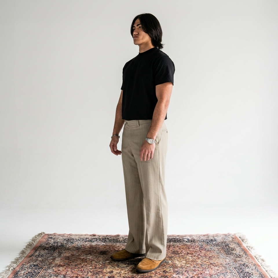 Sforza beige pinstriped pants
