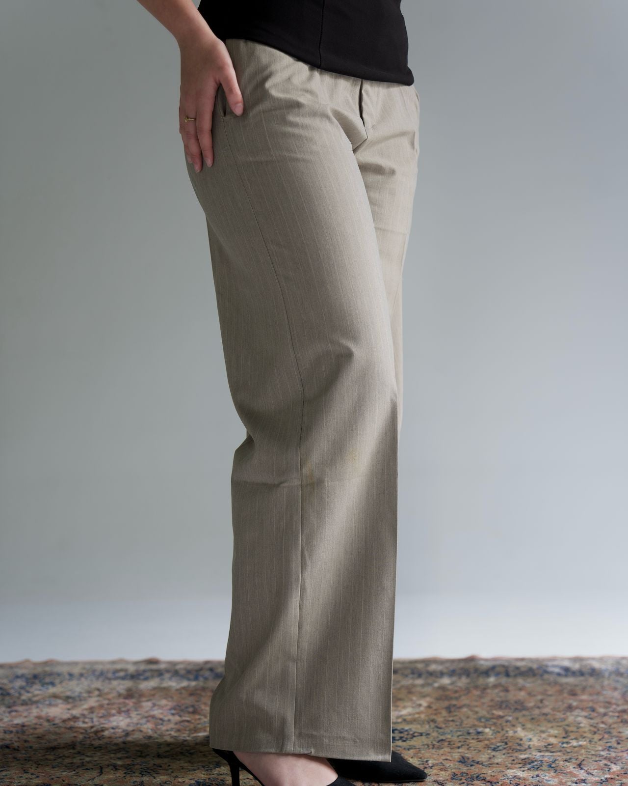 Sforza beige pinstriped pants
