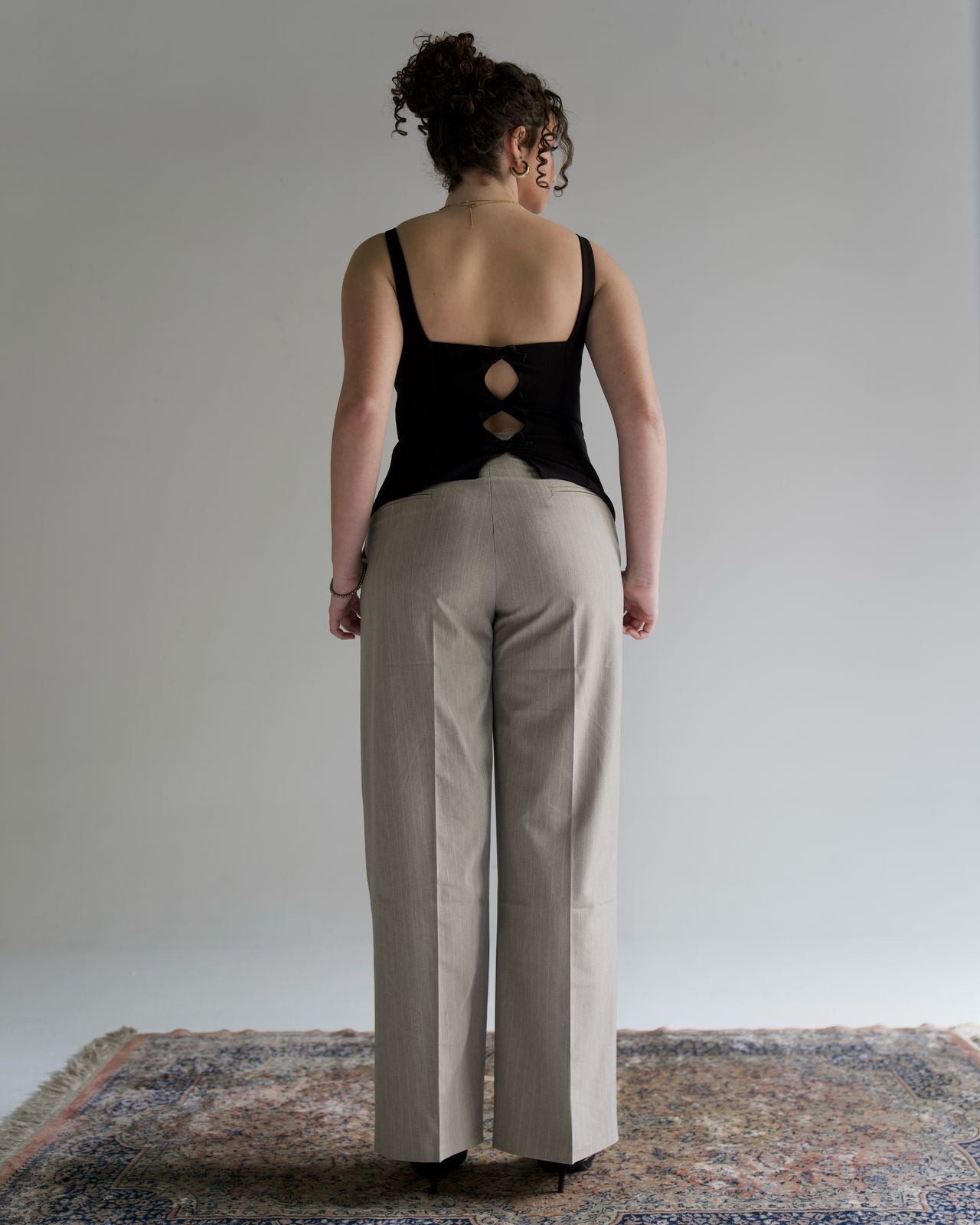 Sforza beige pinstriped pants