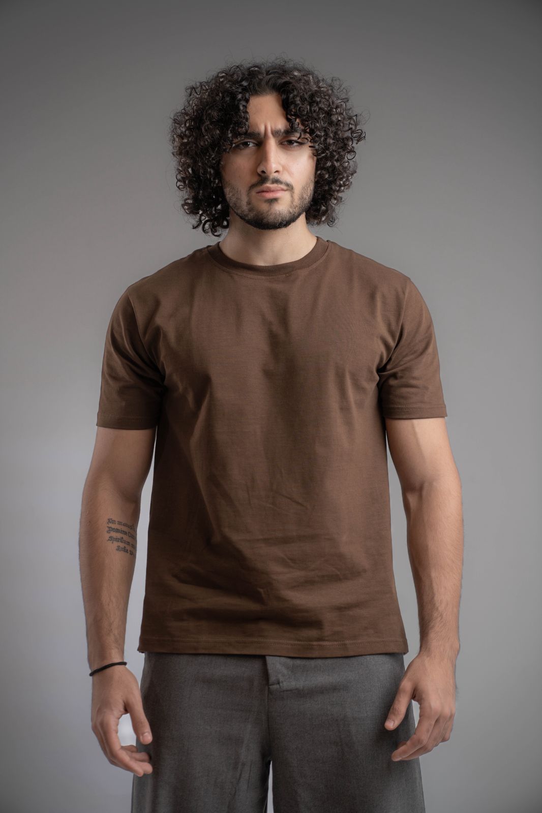Brown Heavy weighted unisex T-shirt